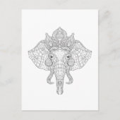 Elephant Head Zendoodle Postkarte (Vorderseite)