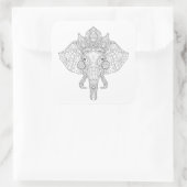 Elephant Head Zendoodle Quadratischer Aufkleber (Tasche)