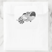 Elephant Head Zenstyle Doodle Quadratischer Aufkleber (Tasche)