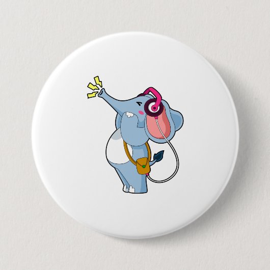 Elephant Headphone Music Button (Vorderseite)
