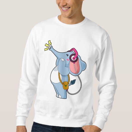 Elephant Headphone Music Sweatshirt (Vorderseite)