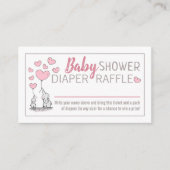 Elephant Hearts Baby Duwer Diaper Raffle Begleitkarte (Vorderseite)