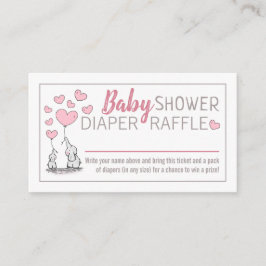 Elephant Hearts Baby Duwer Diaper Raffle Begleitkarte