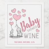 Elephant Hearts Baby Duwer Weinetikett (Einzelnes Label)