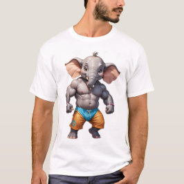 Elephant Hebe Bodybuilder Elefant Gym T-Shirt