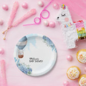 Elephant Heißluftballon blauer Hydrangea Dessert Pappteller (Party)