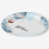 Elephant Heißluftballon Blue Hydrangea Custom Pappteller (Schrägansicht)
