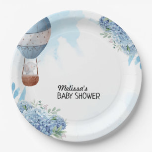 Elephant Heißluftballon Blue Hydrangea Custom Pappteller