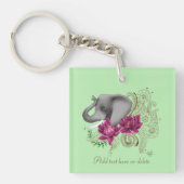 Elephant Henna Blume Schlüsselanhänger (Vorderseite)