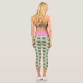 Elephant Henna Lotus Blume Capri Leggings (Rückseite)