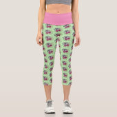 Elephant Henna Lotus Blume Capri Leggings (Vorderseite)