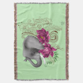 Elephant Henna Lotus Blume Decke (Vorderseite Vertikal)