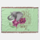 Elephant Henna Lotus Blume Decke (Vorderseite)