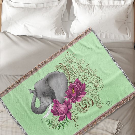 Elephant Henna Lotus Blume Decke