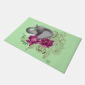 Elephant Henna Lotus Blume Fußmatte (Schrägansicht)