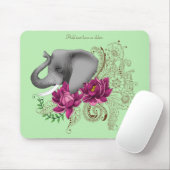 Elephant Henna Lotus Blume Mousepad (Mit Mouse)