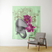 Elephant Henna Lotus Blume Wandteppich (Beispiel)