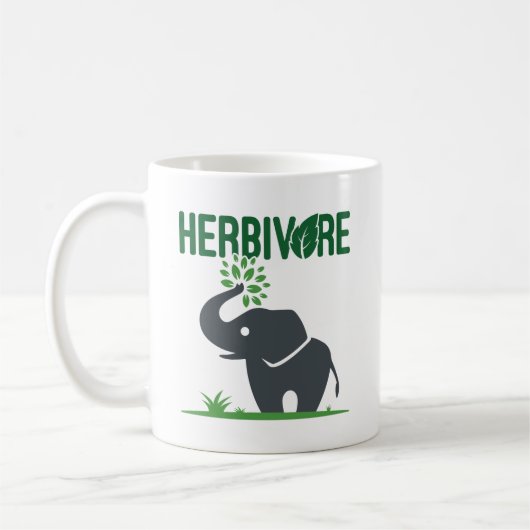 Elephant Herbivore Plant Eating Kaffeetasse (Links)