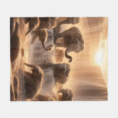 Elephant Herd Fleece Blanket (Vorderseite (Horizontal))