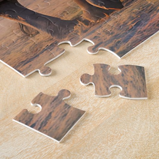 Elephant Herd überquert die Savannah Puzzle (Seite)