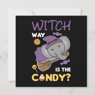 Elephant Hexe Way ist das fantasievolle Halloween Einladung