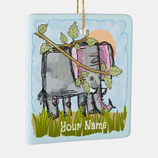 Elephant Hiding Keramikornament (Rechts)