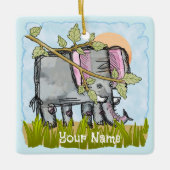 Elephant Hiding Keramikornament (Vorderseite)