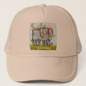 Elephant Hiding Truckerkappe (Vorderseite)