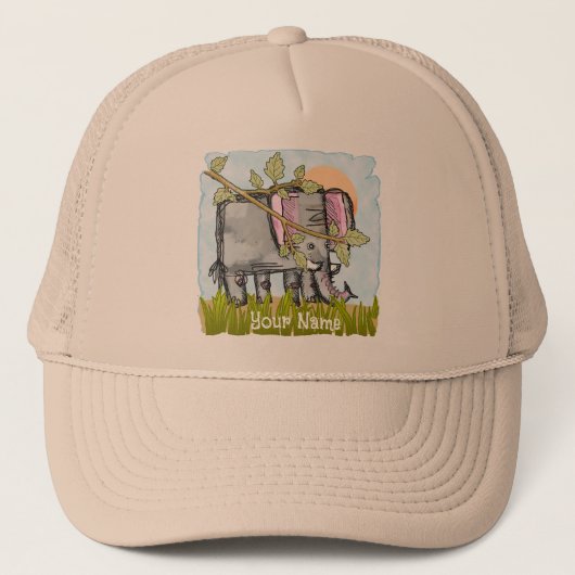 Elephant Hiding Truckerkappe (Vorderseite)