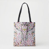 Elephant Hindi India Sugar Skull Muster Tasche (Vorderseite)