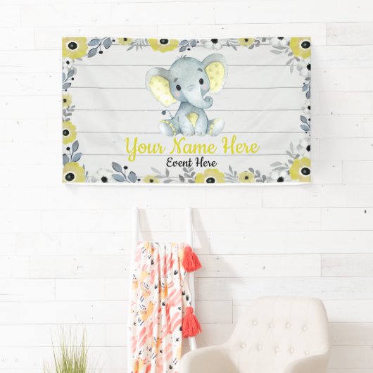 Elephant Hintergrund Rustikale Blume gelb Banner (Insitu)