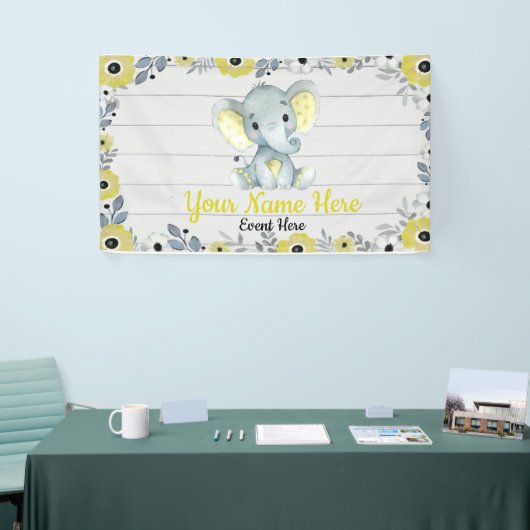 Elephant Hintergrund Rustikale Blume gelb Banner (Messeveranstaltung)