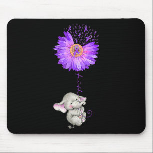 Elephant Hold Lila Sonnenblume Fibromyalgie Awaren Mousepad