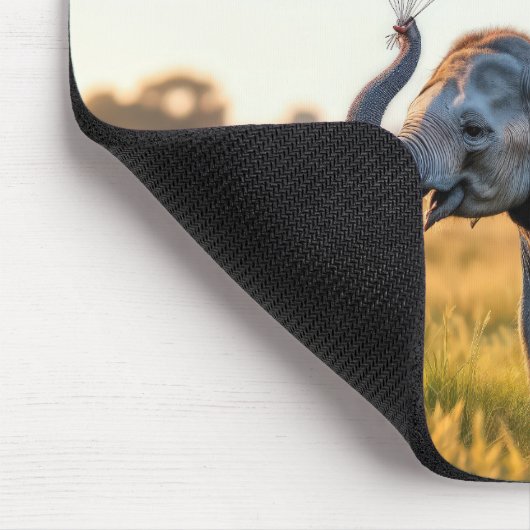 Elephant Holding A Balloon Bouquet Mousepad (Ecke)