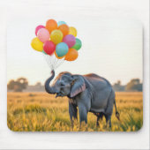Elephant Holding A Balloon Bouquet Mousepad (Vorne)