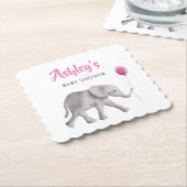Elephant Holding Balloon Baby Shower Paper Unterse Untersetzer (angewinkelt)