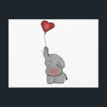 Elephant Holding Balloon Postkarte<br><div class="desc">Erdnuss der Elefant will zu zeigen,  wie sehr er dich schätzt,  indem er dir einen niedlichen herzförmigen Ballon bringt.</div>