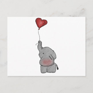 Elephant Holding Balloon Postkarte