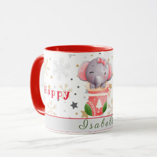 Elephant Holidays Anpassen von Text und Namen Tasse