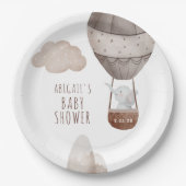 Elephant Hot Air Ballon Boho Baby Shower Pappteller (Vorderseite)