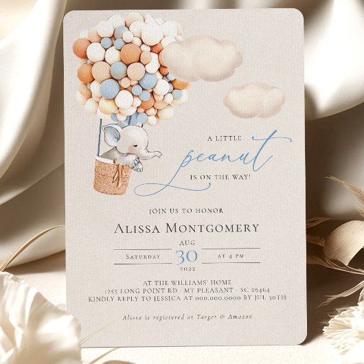 Elephant Hot-Air-Ballon-Einladung Einladung