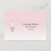 Elephant Hot Air Ballon Mama Bly Size Baby Begleitkarte (Rückseite)