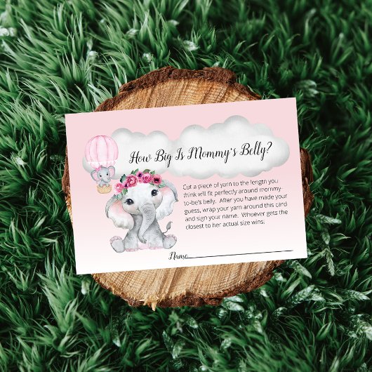 Elephant Hot Air Ballon Mama Bly Size Baby Begleitkarte