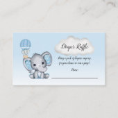 Elephant Hot Air Balloon Baby Boy Diaper Raffle Begleitkarte (Vorderseite)