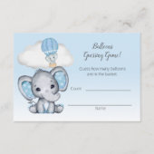 Elephant Hot Air Balloon Baby Boy Guessing Count Begleitkarte (Vorderseite)