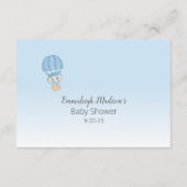 Elephant Hot Air Balloon Baby Boy Guessing Count Begleitkarte (Rückseite)