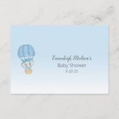 Elephant Hot Air Balloon Baby Boy Name Game Enclos Begleitkarte (Rückseite)