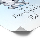 Elephant Hot Air Balloon Baby Boy Welcome Poster (Ecke)