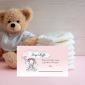 Elephant Hot Air Balloon Baby Diaper Raffle Begleitkarte