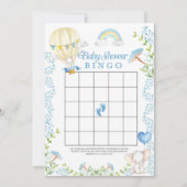 Elephant Hot Air Balloon Baby Shower Bingo Game Einladung (Vorderseite)